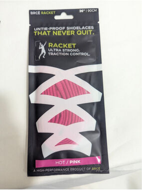 BRCE Racket Untie-Proof Shoelaces Hot Pink Shark Tank